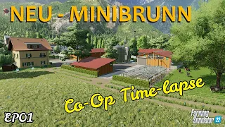 STARTING THE HARVEST! | CO-OP TIME-LAPSE | EP01 | NEU - MINIBRUNN - FARMING SIMULATOR 22 | FS22