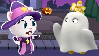 Talking Tom Gold Run vs Oddbods Turbo Run Witch Angela vs Ghost Bubbles Boss Fight Gameplay