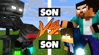 Monster School : HEROBRINE SON VS WITHER SKELETON SON CHALLENGE - Minecraft Animation