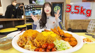🔥 3.5kg curry free if you finish it?!🔥 The boss came from Japan himself. Challenge eating show.