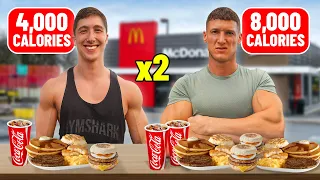 I ate DOUBLE my brother's bulking diet *8,000 CALORIES*