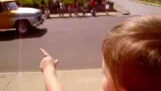 Alex all excited over the Conneaut 4th of July Parade.