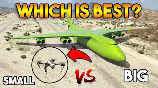 GTA 5 ONLINE : BIGGEST CARGO PLANE VS SMALLEST DRONE (WHICH IS BEST?)