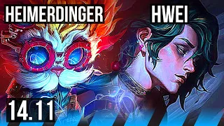 HEIMERDINGER vs HWEI (MID) | 10/2/4, 900+ games, Dominating, Rank 12 Heimer | NA Challenger | 14.11