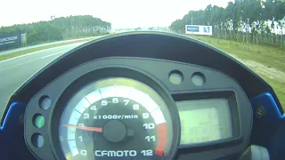 Cfmoto 650nk maxima velocidad/top speed! 199km/h