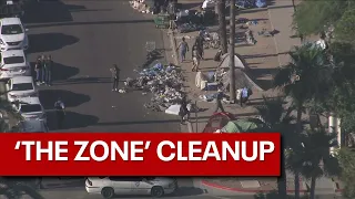Cleanup continues in 'The Zone', downtown Phoenix homeless encampment
