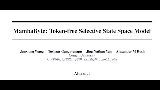 [short] MambaByte: Token-free Selective State Space Model