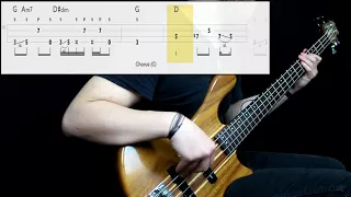 Red Hot Chili Peppers - Naked In The Rain (Bass Cover) (Play Along Tabs In Video)