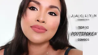 My Top 10 Jaclyn Cosmetics Liquid Lipsticks (Medium Skin Tone) with Poutspoken Lip Liners