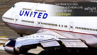 United Airlines Boeing 747-400 Full Flight | San Francisco to London Heathrow | UA901 (with ATC)