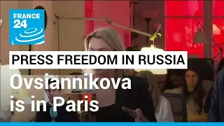 Marina Ovsiannikova, who held up 'no war' sign on Russian TV, holds press conference at RSF