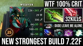 NEW Strongest Weaver Build 100% Crit + Nullifier & Shotgun Deleted Sniper 32Kills Fun Plays - DotA 2