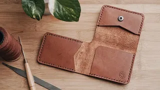 Making a Leather Trifold Card Wallet with PDF Pattern