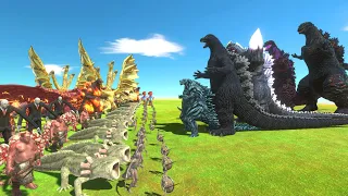 Shin Godzilla Of Evolution VS King Ghidorah + Burning Godzilla - Animal Revolt Battle Simulator