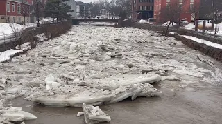 Ice Jam Ganaraska River Port Hope February 17, 2022