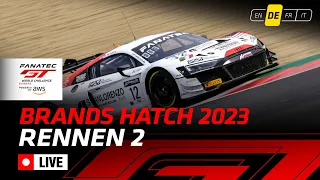 LIVE | Rennen 2 | Brands Hatch | Fanatec GT World Challenge Europe 2023 (German)