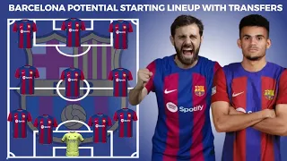 BARCELONA POTENTIAL STARTING LINEUP WITH TRANSFERS  | CONFIRMED TRANSFERS  AND RUMOURS SUMMER 2024