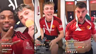 😍 Manchester United Crazy Dressing Room Celebration After Winning FA Cup 2024 🏆 | Man City Reactions