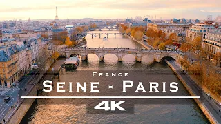 The Seine, Paris 🇫🇷 - by drone [4K]