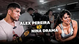 Nina Drama CHALLENGES Alex Pereira and INSTANTLY REGRETS IT - Sparring