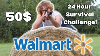 50$ WALMART Survival Hunting Challenge!!! (Catch Clean Cook)!