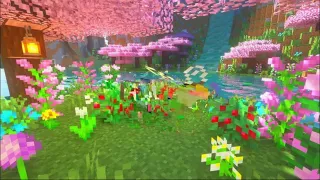 Cherry Blossom forest ambience (with music) #minecraft