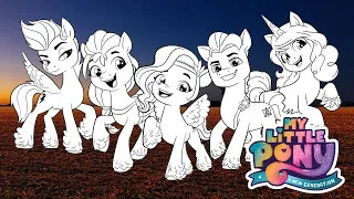 Coloring My Little Pony New Generation - Colouring Zipp, Pipp, Izzy,Hitch & Sunny