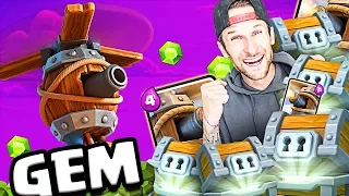 GEMMING flying machine to max!  • Clash Royale new card • Can we do it!