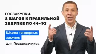 Госзакупки. Как организовать процесс закупки Заказчику. 8 шагов для участников 44-ФЗ.