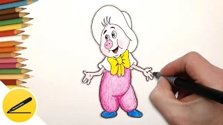 How to Draw a Pig Funtik (Adventure pig Funtik) step by step