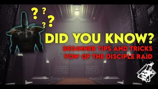 Destiny 2 - Did you Know? Vow of the Disciple Tips!