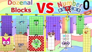 DOZENAL BLOCKS VS NUMBERBLOCKS DOZENAL 1 do TO 1 GROSS, NUMBER 1 TO 120 CBEEBIES