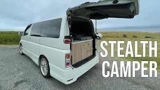 Nissan Elgrand Stealth Camper Van Tour | Pt.2 (Updates: Rear Kitchen Build & 12V Shower)