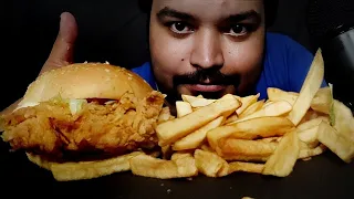 ASMR EATING SUPER CRUNCHY ZINGER BURGER | NO TALKING EATING SOUNDS