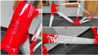 Custom Paint Polygon Strattos S7 Pearl White Red Explotion
