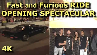 Fast and Furious Supercharged Ride OPENING CELEBRATION Spectacular - with Vin Diesel - 4K