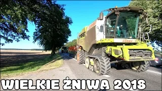 Żniwa 2018 Na Wielką Skalę ☆ Przejazd Kombajnów Na Krajowej 6  ☆ 3x Lexion