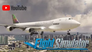 Boeing 747-8 Maracaibo,Venezuela to Miami,Florida,US/Miami Intl. (MIA)/ Flight Simulator2024.