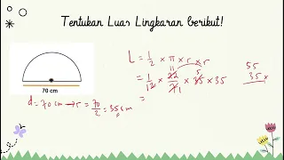 Menghitung luas 1/4, 1/2, dan 3/4 lingkaran