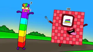 Stop it Numberblocks 100, i'm not a rainbow cake - Numberblocks fanmade coloring story