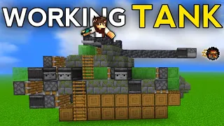 How To Build a Working TANK In Minecraft Bedrock! (NO MODS)