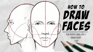 How to DRAW FACES - In your own Style [Front + Sideview] | DrawlikeaSir