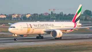 (4K) Emirates 777-300ER 'Year of Zayed' livery landing and take off at Istanbul Atatürk airport