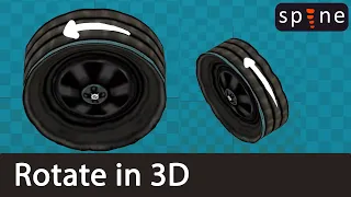 Spine 2D Animation: Rotating Wheel in 3D
