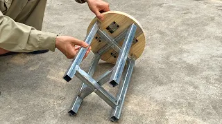 DIY - Great Craftsman's Ideas // How to Make a Smart Folding Chair // Metal Smart Folding Utensils !