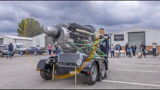 Inaugural run of a 1942 ex-Hawker Hurricane Rolls-Royce Merlin XX aero engine.