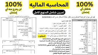 المحاسبه الماليه | تمرين شامل المنهج | قيود التسويه والإقفال,حسابات المتاجره,أ.خ,قائمه دخل وميزانيه