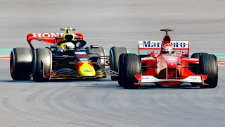 Red Bull F1 2022 vs Ferrari F1 2000 at Spa GP