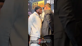 KSI SHOVED ACROSS STAGE BY JOE FOURNIER IN HEATED FIRST FACE OFF