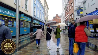 Walking in the Rain Belfast City Centre at the end of Summer | 4K ASMR Tour Northern Ireland